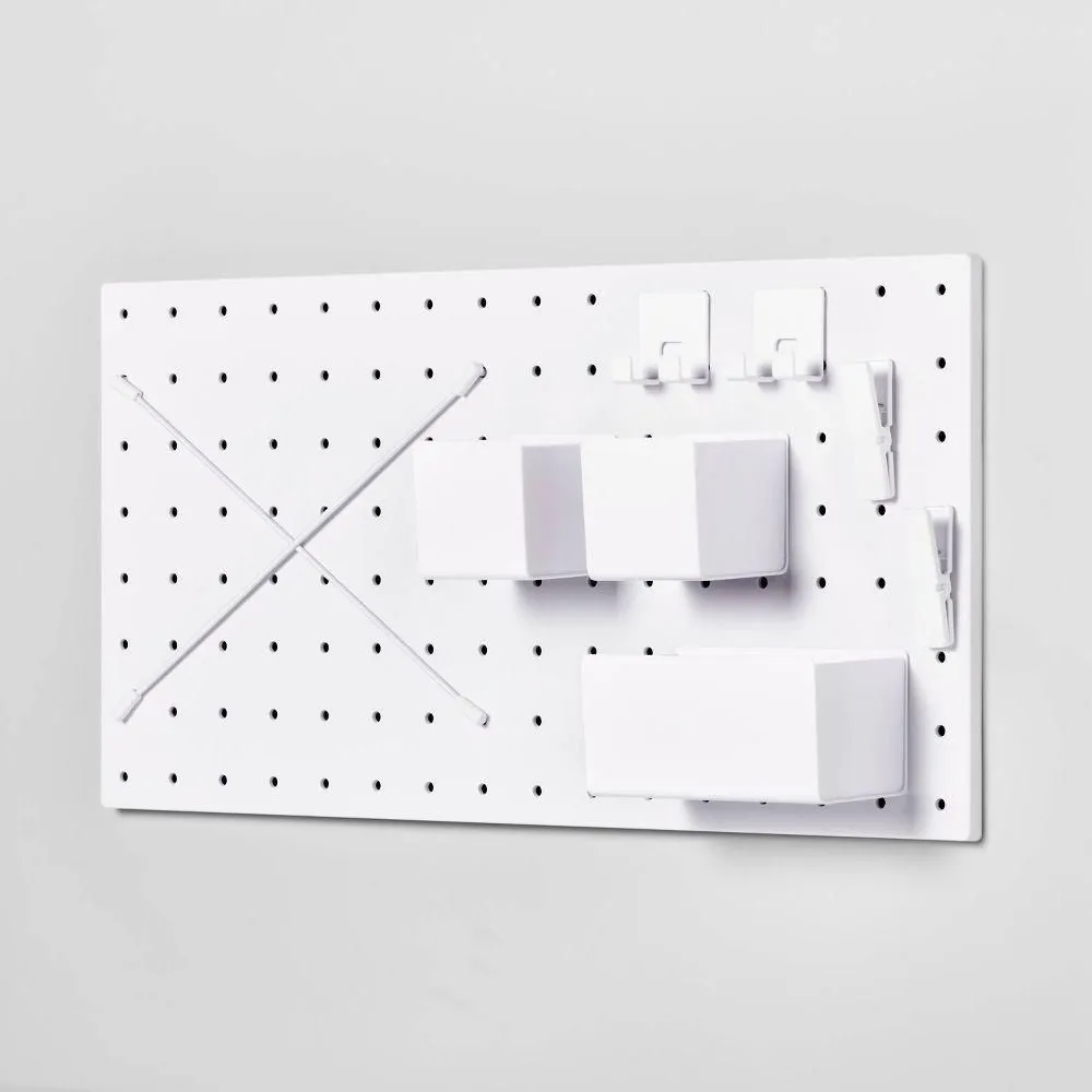 New without box - 13" x 26" Pegboard Set White - Brightroom