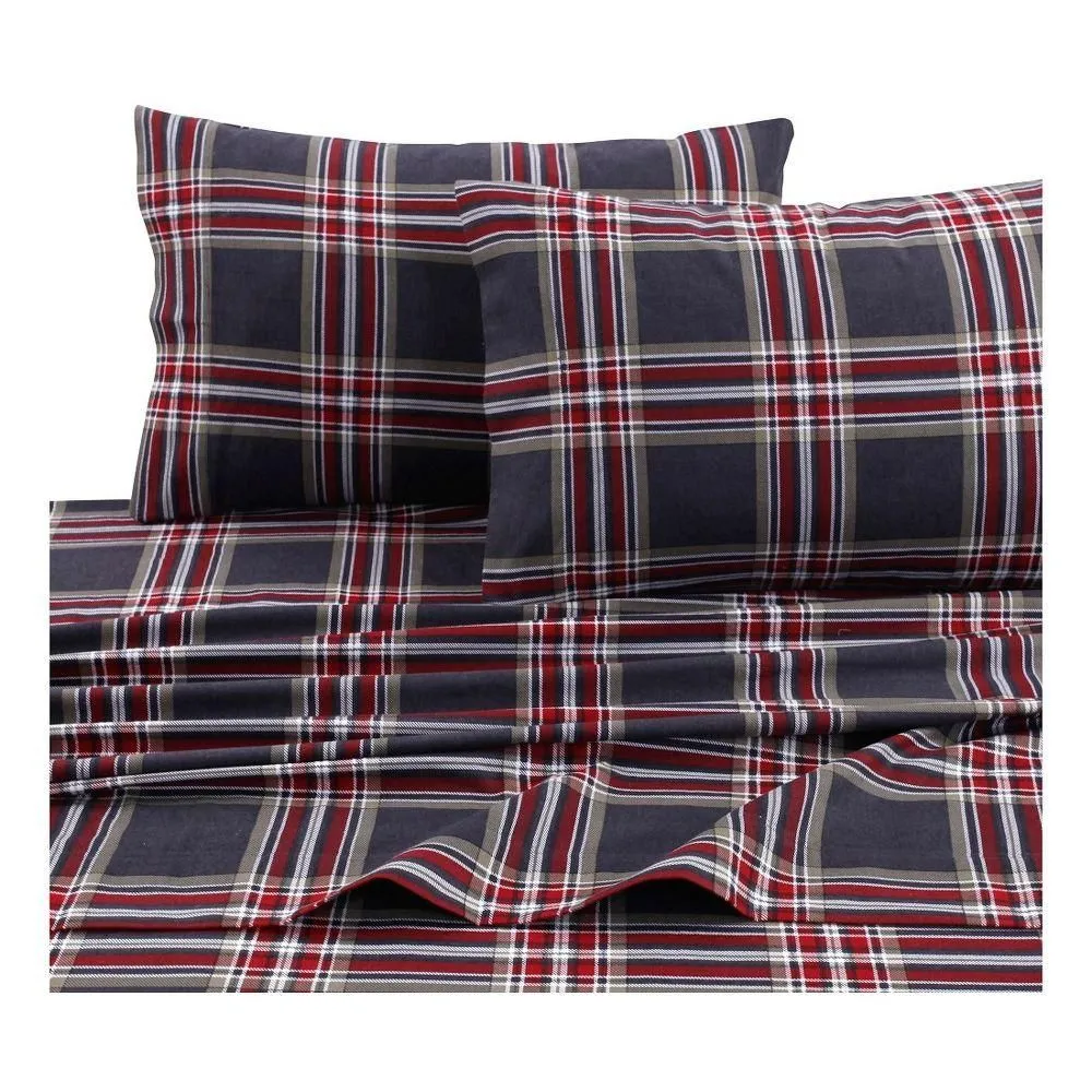 New without box - Tribeca Living Printed Cotton Flannel Extra Deep Pocket Sheet Set King -
