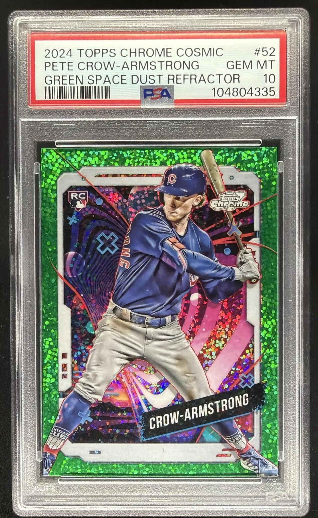 2024 Topps Cosmic Chrome Pete Crow-Armstrong #52 Green Space Dust Refractor /75 RC PSA 10