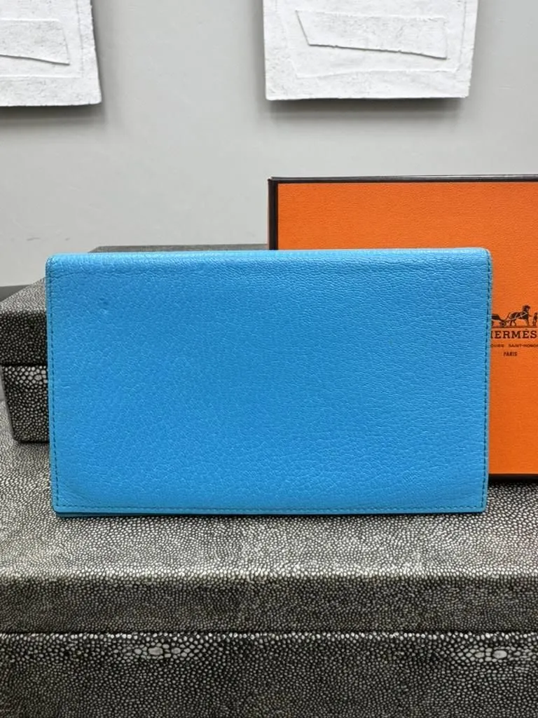 Hermes Blue Leather Passport Cover