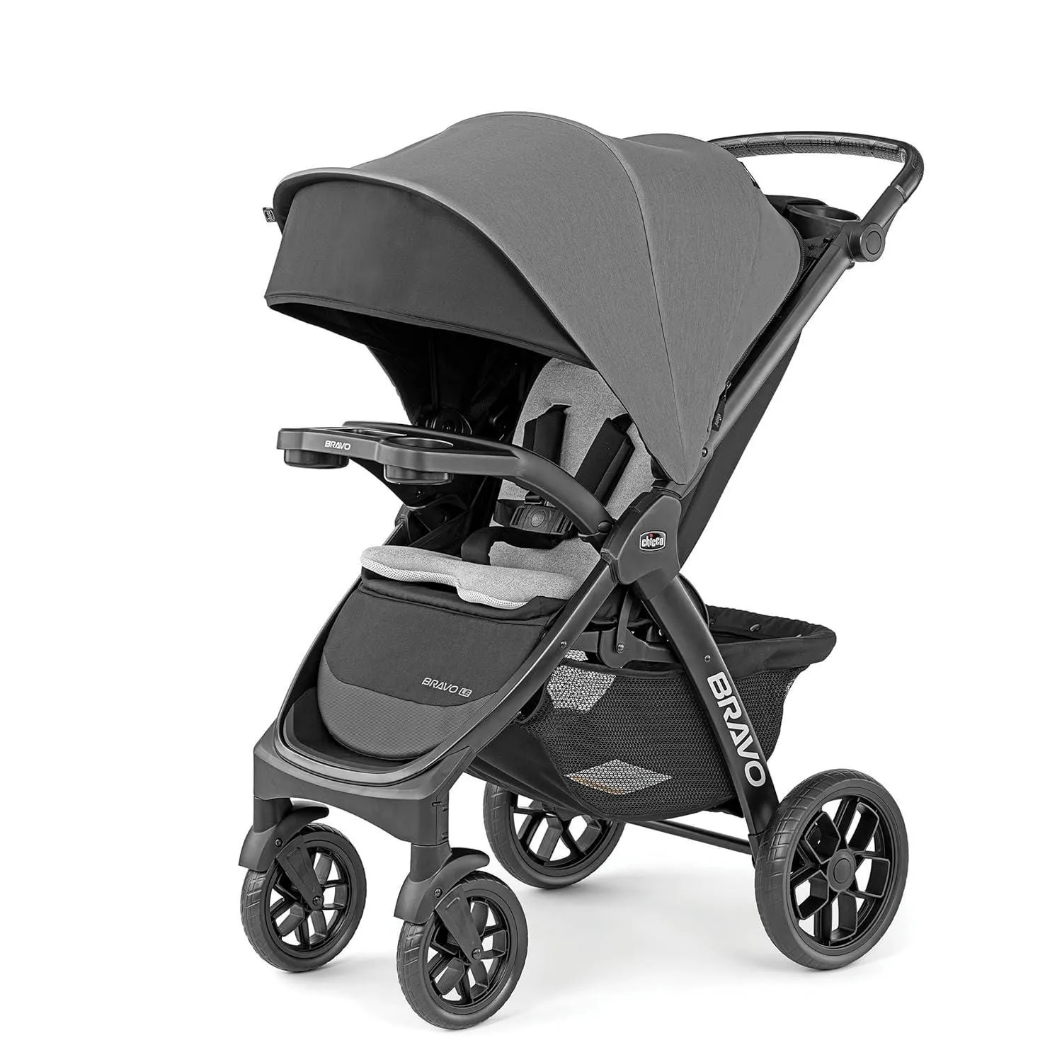 New without Tags - Chicco Bravo LE ClearTex Quick-Fold Stroller - Pewter