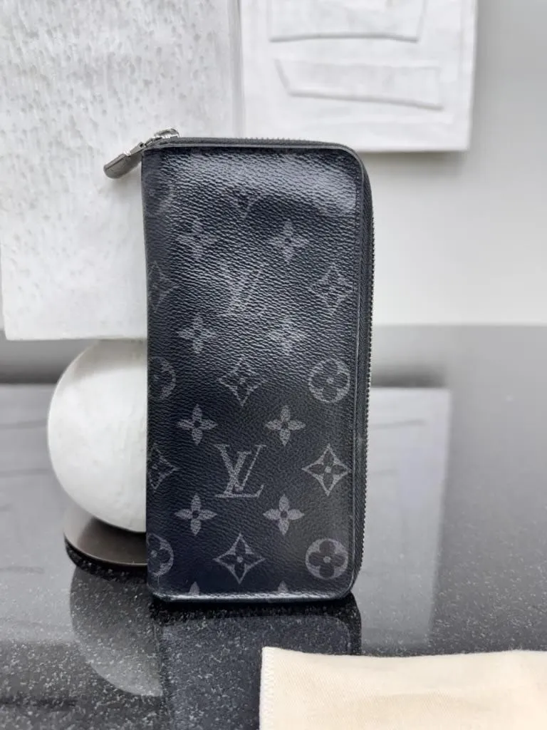 Louis Vuitton Monogram Eclipse Vertical Zippy Wallet