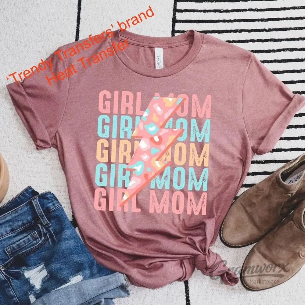 Girl Mom Bolt Screen Print Transfer