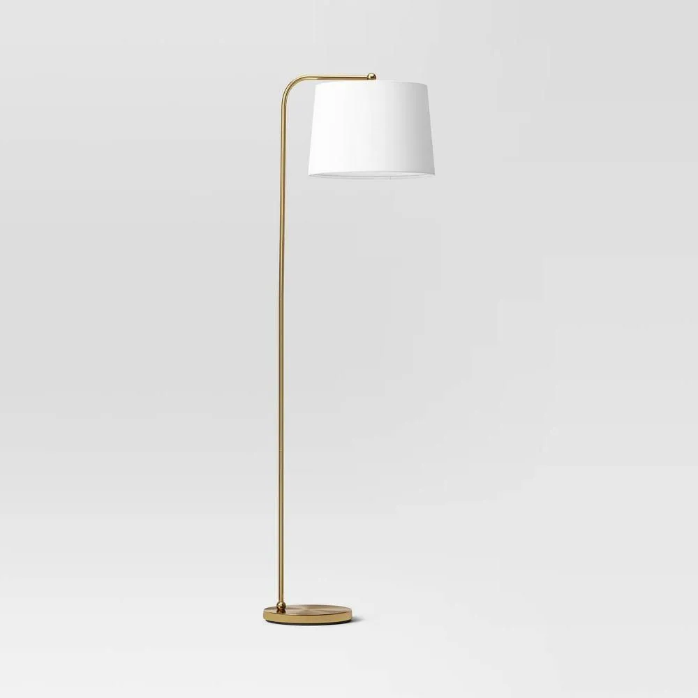 New without box - 62"x14" New Traditional Downbridge Floor Lamp Brass - Threshold: ETL