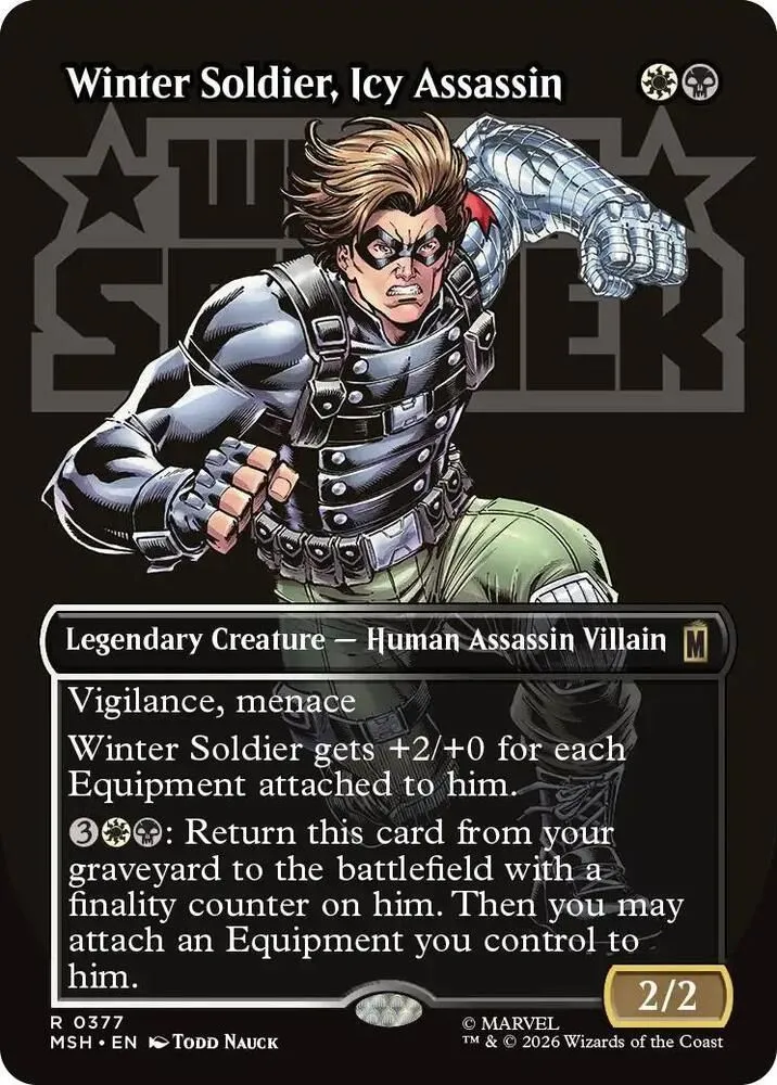 MSH, Winter Soldier, Icy Assassin, (Borderless), 377, R, Near Mint, Normal, EN