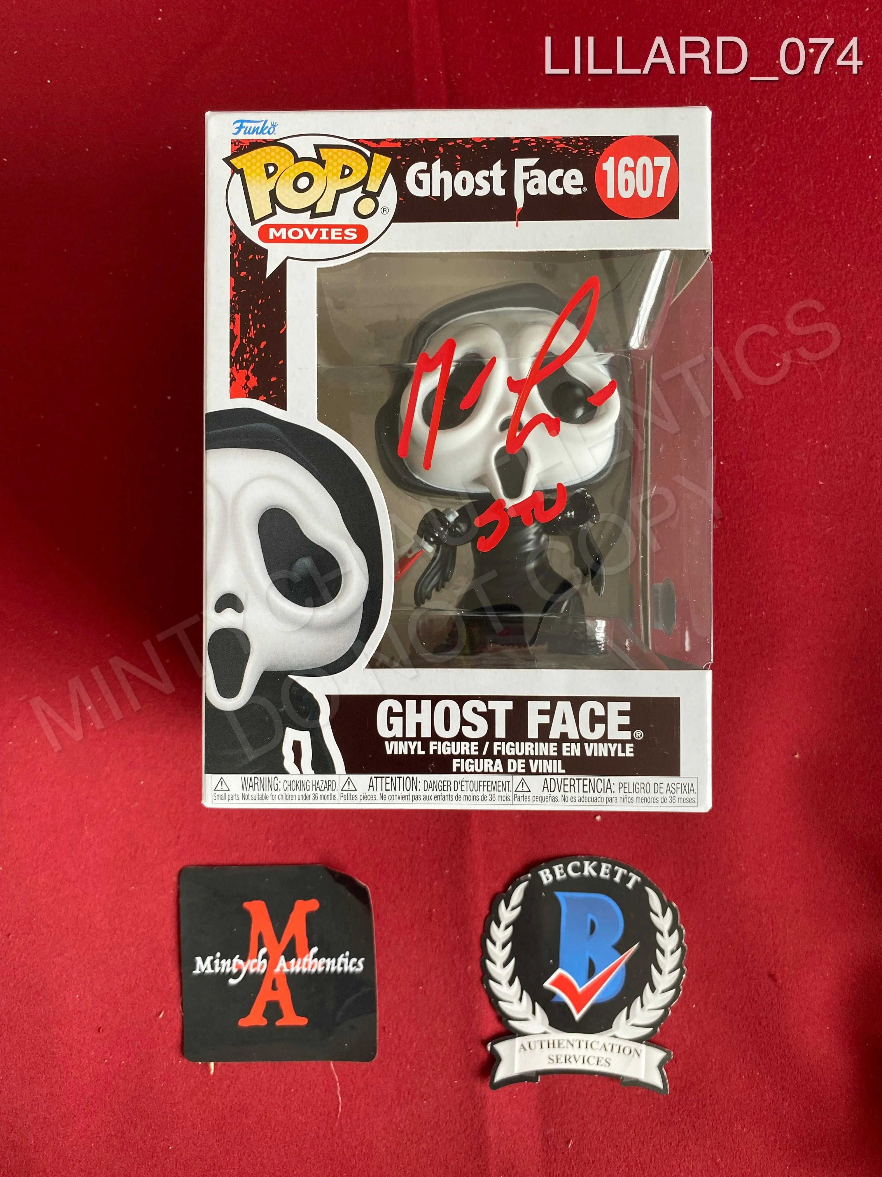 LILLARD_074 - Ghost Face 1607 Ghost Face Funko Pop! Autographed By Matthew Lillard