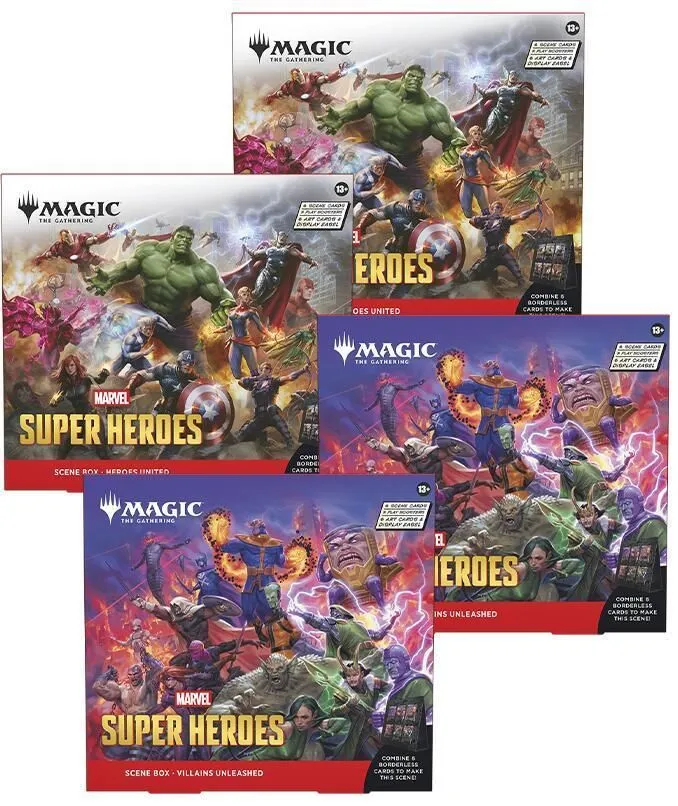 Magic: The Gathering Marvel Super Heroes Scene Box Display (4 Boxes)