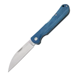 Bear and Son 484LMB Blue Jean Micarta Wharncliff Midlock with clip