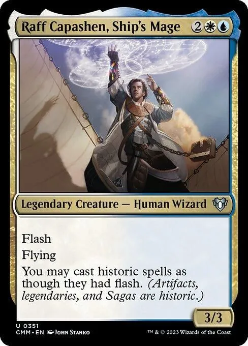 CMM, Raff Capashen, Ship's Mage, Standard, 351, U, Near Mint, (Foil), EN