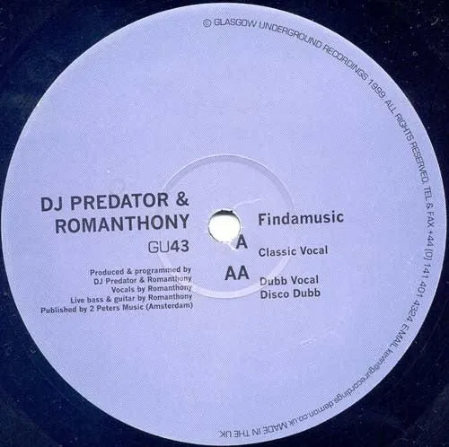 DJ Predator & Romanthony - Findamusic (12")