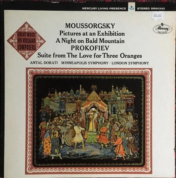 Moussorgsky* / Prokofiev*, Antal Dorati, Minneapolis Symphony* - London Symphony* - Pictures At An Exhibition / A Night On Bald Mountain / Suite From The Love For Three Oranges (LP, Comp)
