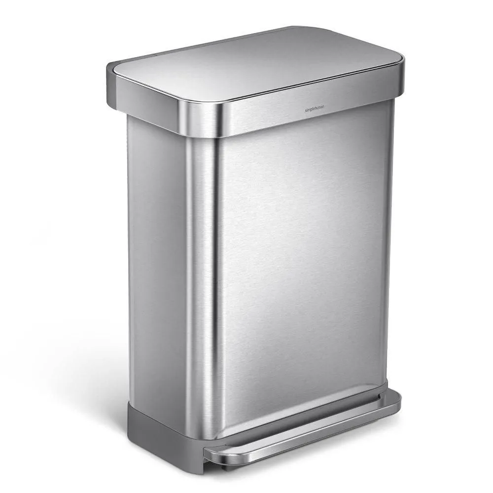 New without box - simplehuman Trash Can Brushed 55L Kitchen Step Fingerprint-Resistant