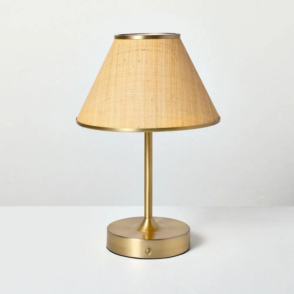 New without box - Woven Portable Table Lamp Brass (Includes LED Light Bulb) - Hearth &