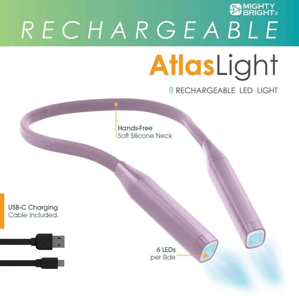 New without box - WITHit Mighty Bright Rechargeable LED Atlas Neck Light - Lavender
