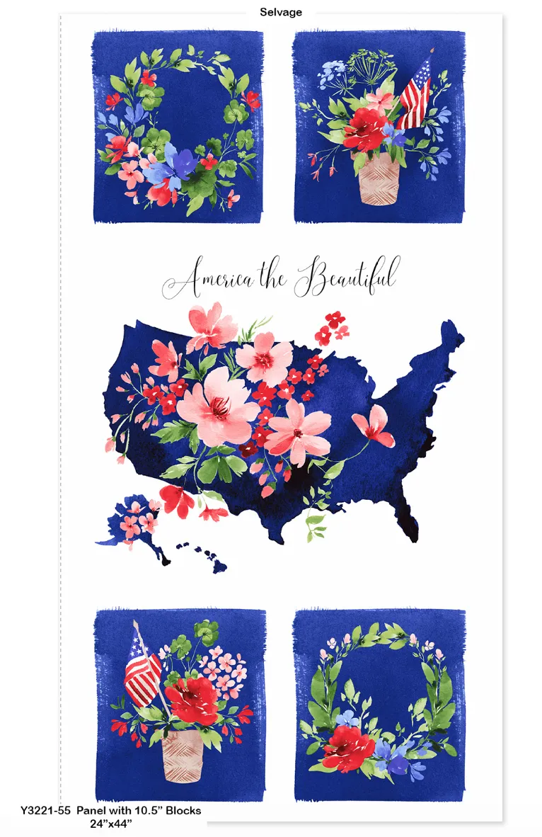 America The Beautiful 2/3 Yard Panel 124P