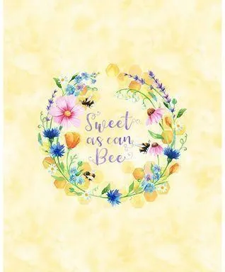 Sweet As Can Bee 1 Yard Panel Cream Hoffman Fabrics 125P