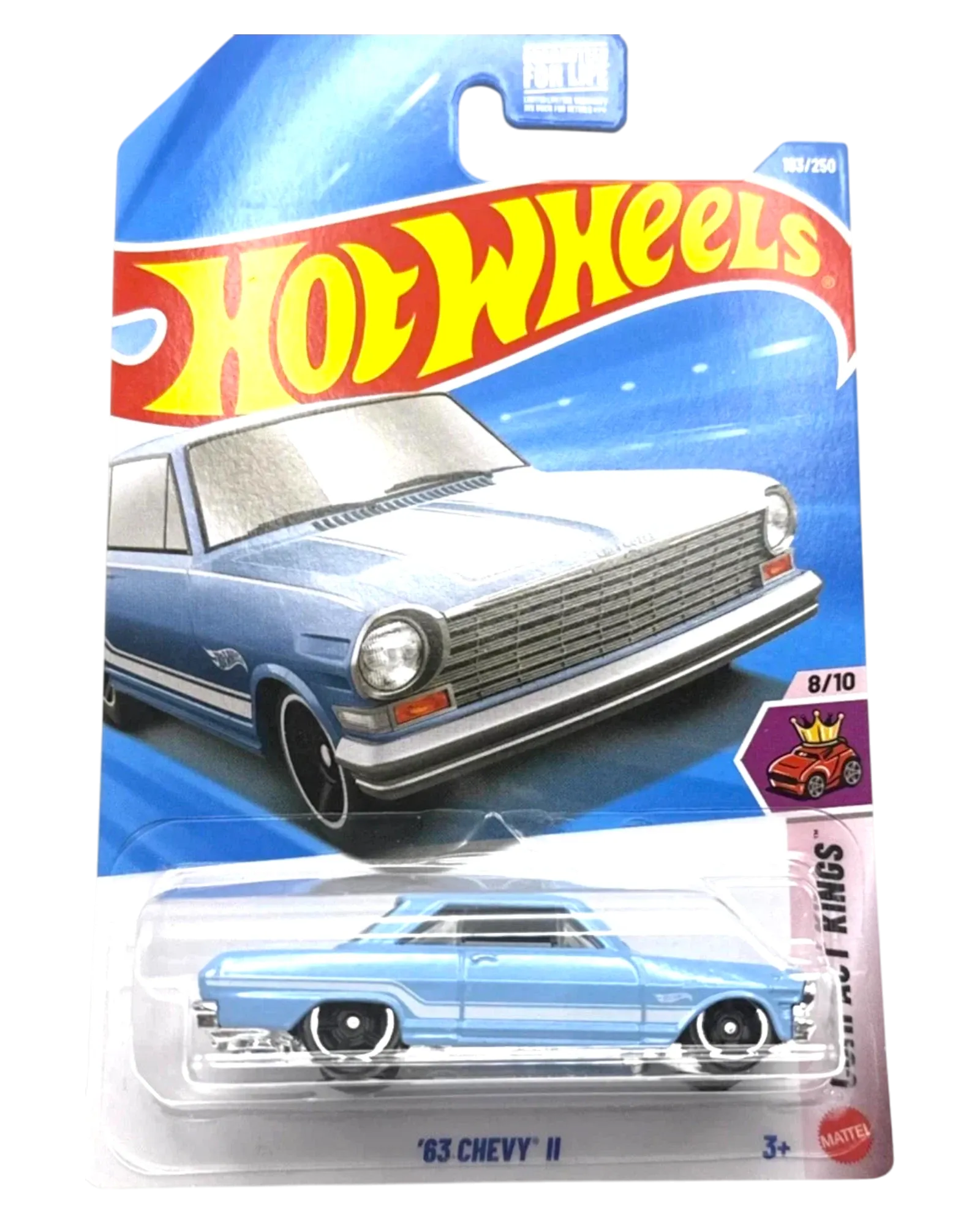 Scratch & Dent Hot Wheels '63 Chevy II Blue 1:64 Die-Cast – Serialized #193/250