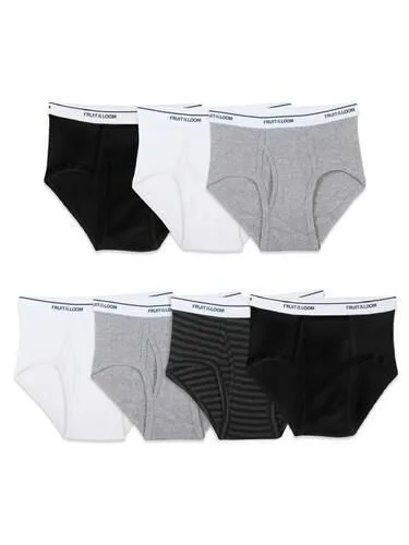 Fruit of the Loom Big Tag Free Cotton Briefs, Boys 7 Pack Assorted Color X-Small