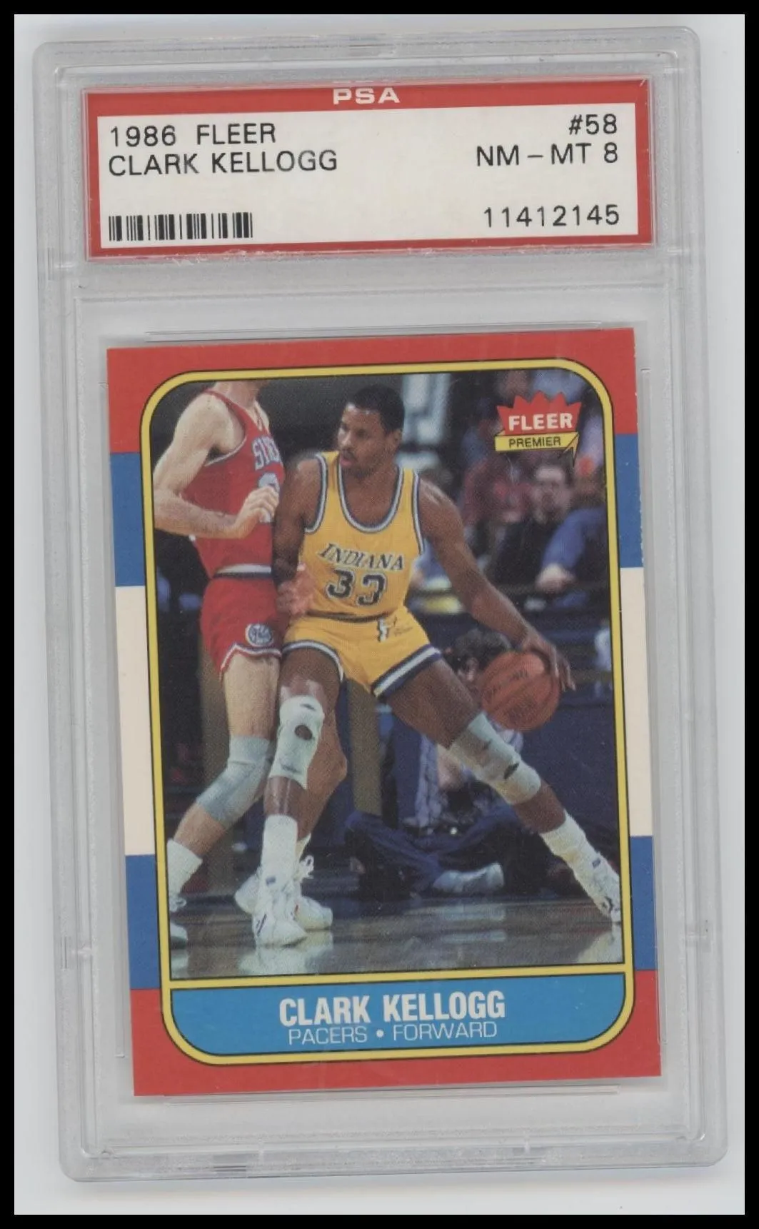 1986 Fleer Clark Kellogg 8 PSA #58