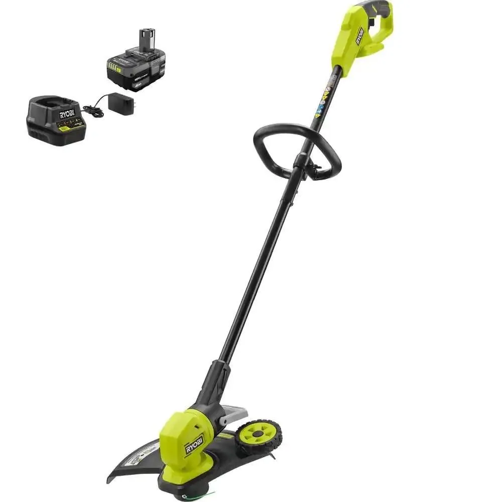 RYOBI ONE+ 18V 13 in. Cordless Battery String Trimmer/Edger with 4.0 Ah