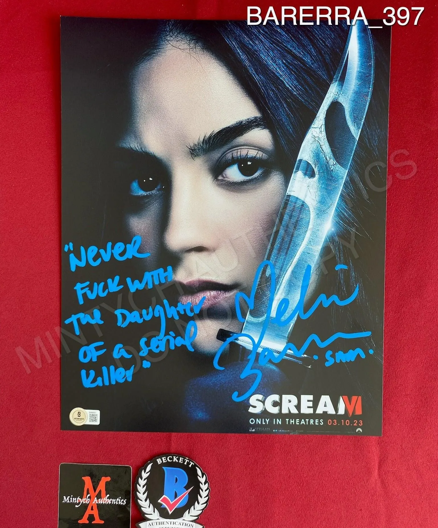 BARERRA_397 - 11x14 Photo Autographed By Melissa Barrera
