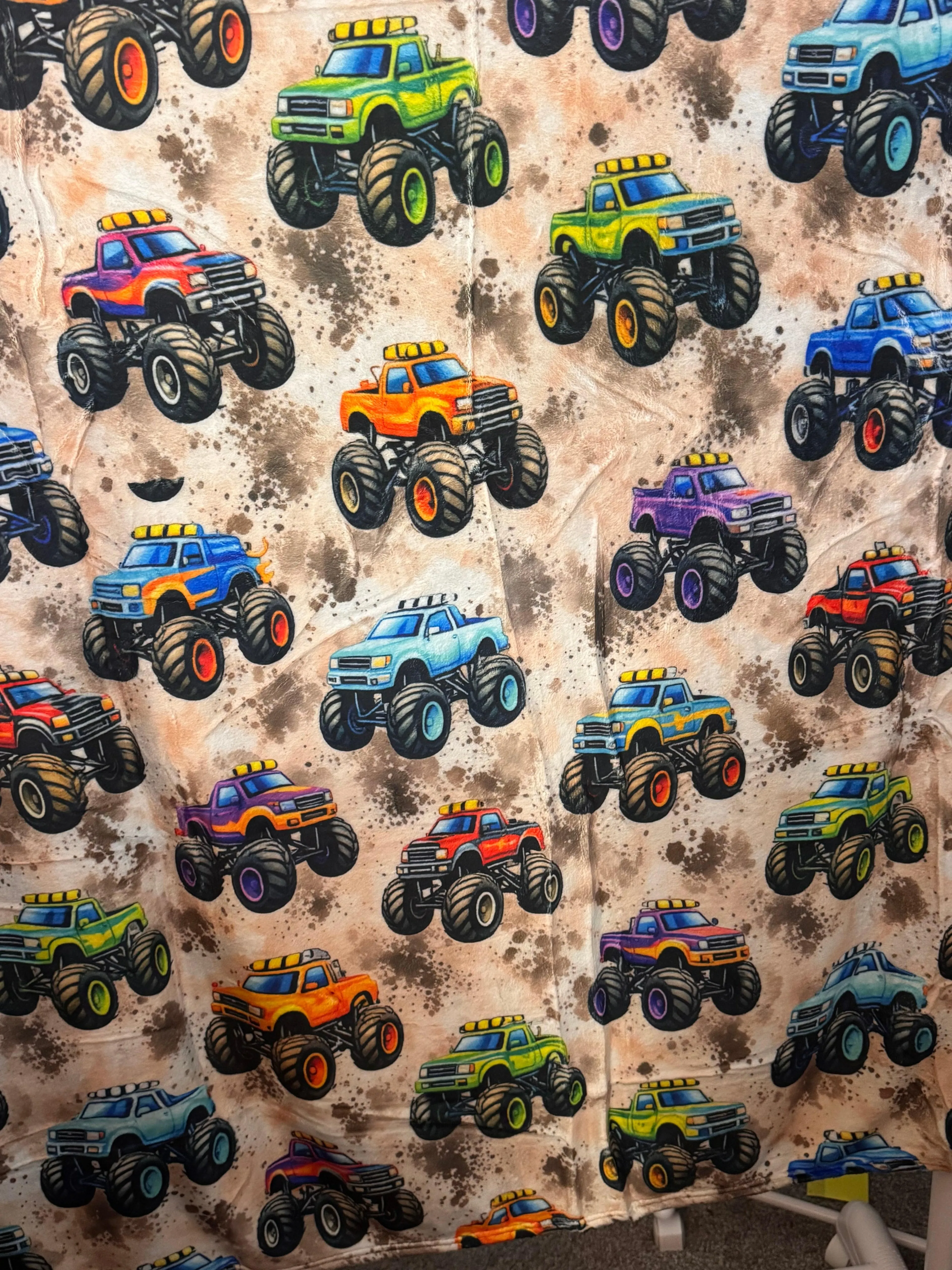 Monster Trucks 50x60 Minky Plush