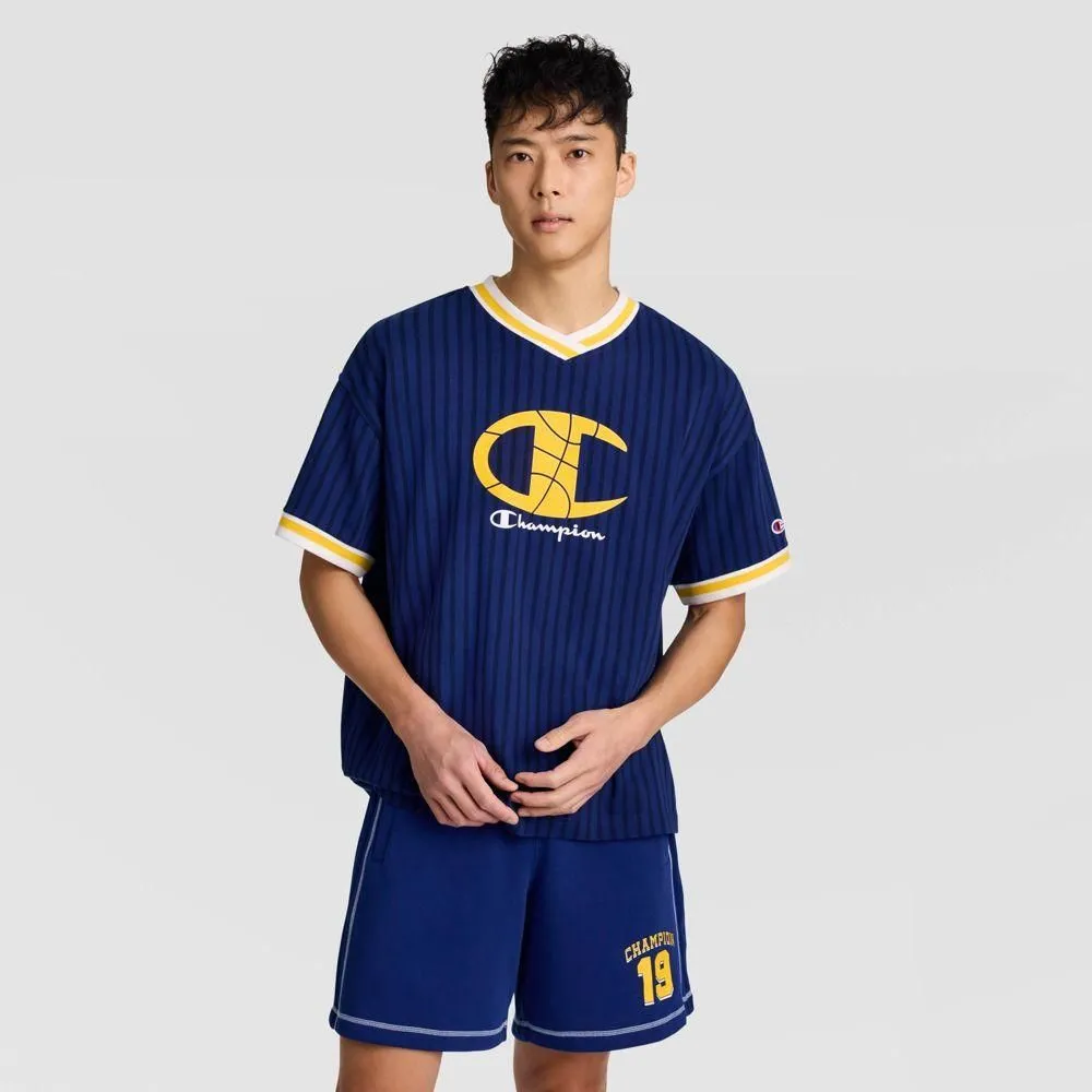 New without Tags - Size: S - Champion Men's Classic Fit Heritage Hoops Short Sleeve Shirt - Blue Depths