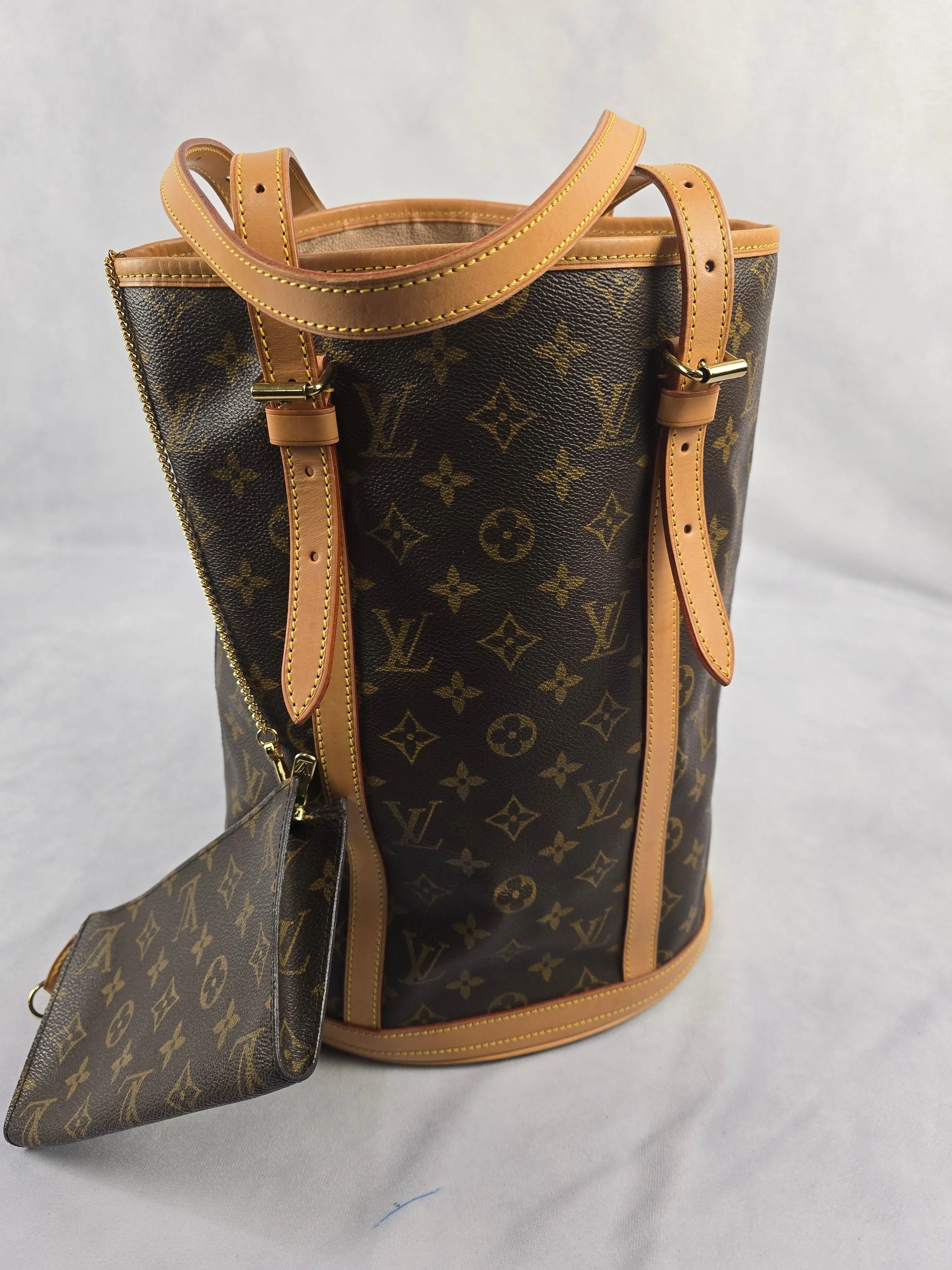 Louis Vuitton Vintage Monogram GM Bucket Bag with Matching Pouch