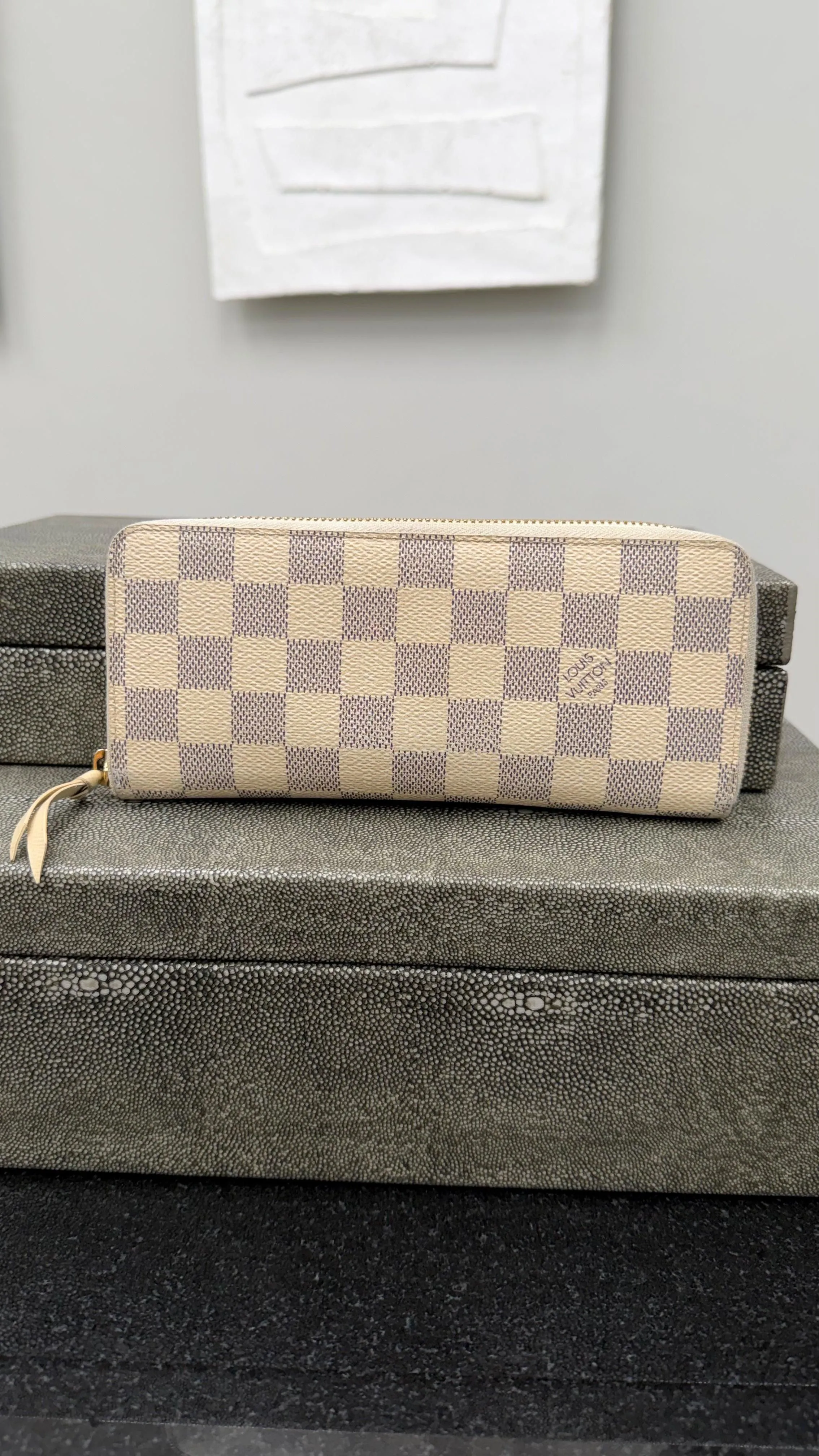 Louis Vuitton Damier Azur Clemence Zippy Wallet