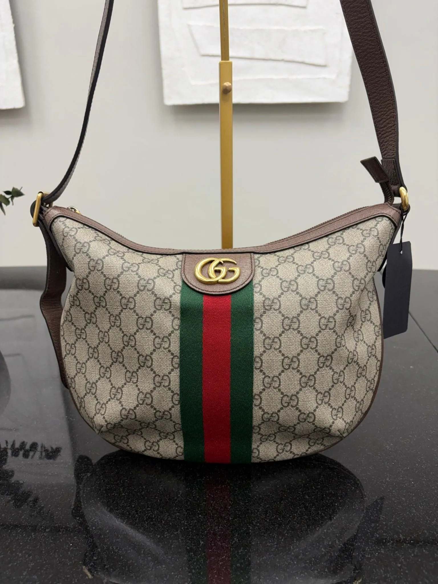 Gucci GG Supreme Ophidia Halfmoon Bag