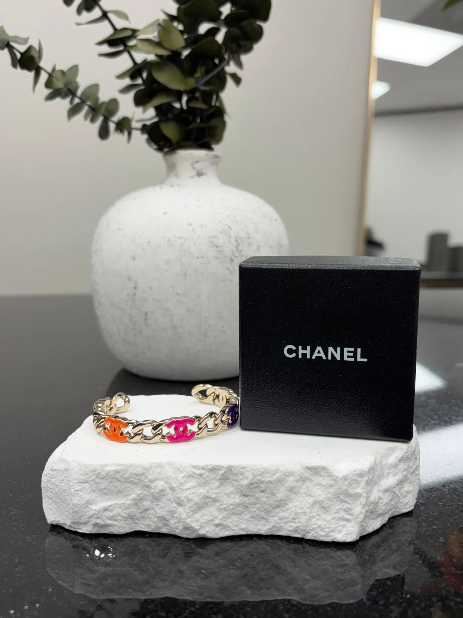 Chanel Multi color CC Enamel Chain Cuff