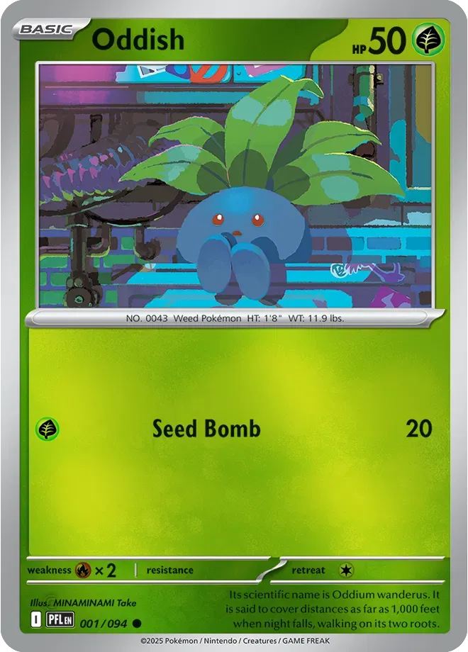 001/094 Oddish Reverse Holo - Phantasmal Flames