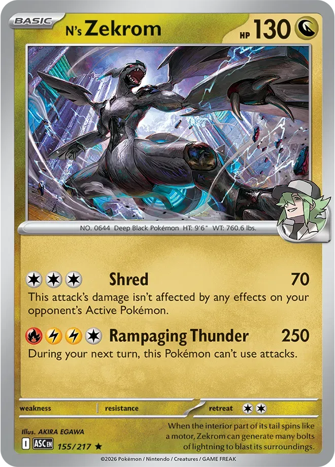 155/217 N's Zekrom Holofoil - Ascended Heroes