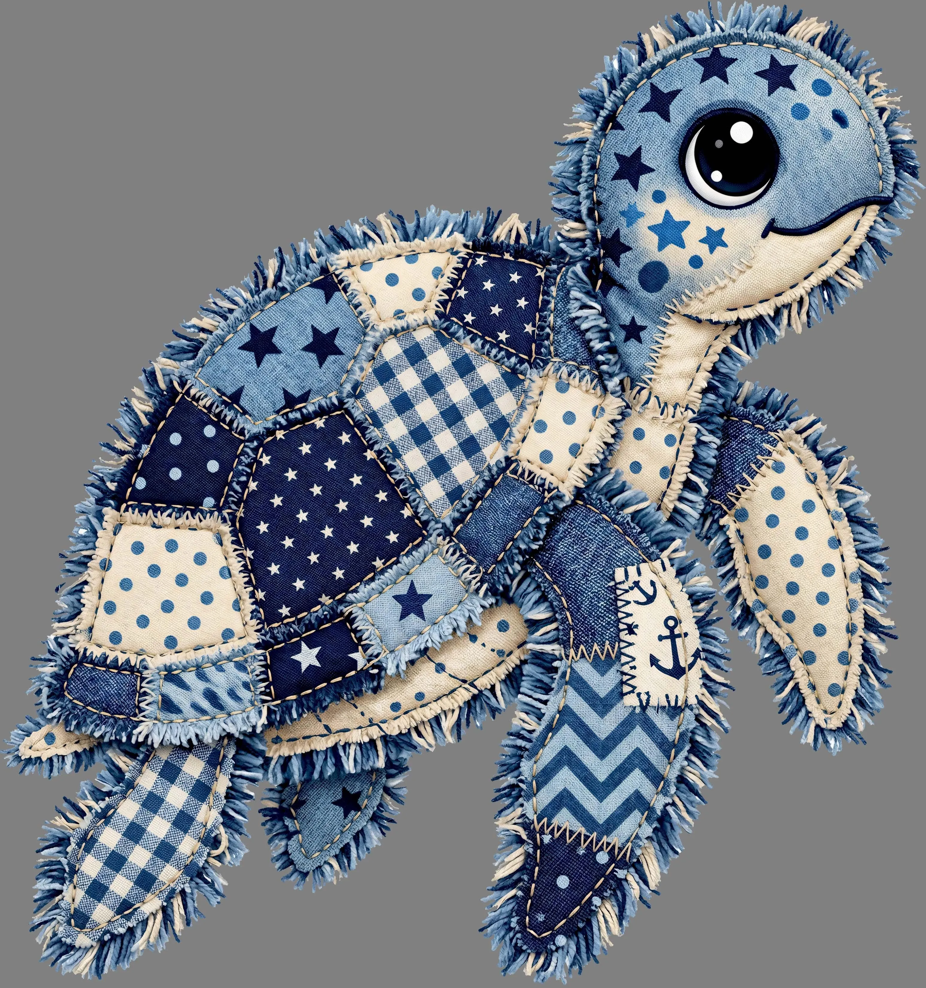 DTF Transfer – Denim Turtle Multi Sizes (AN-TR005)