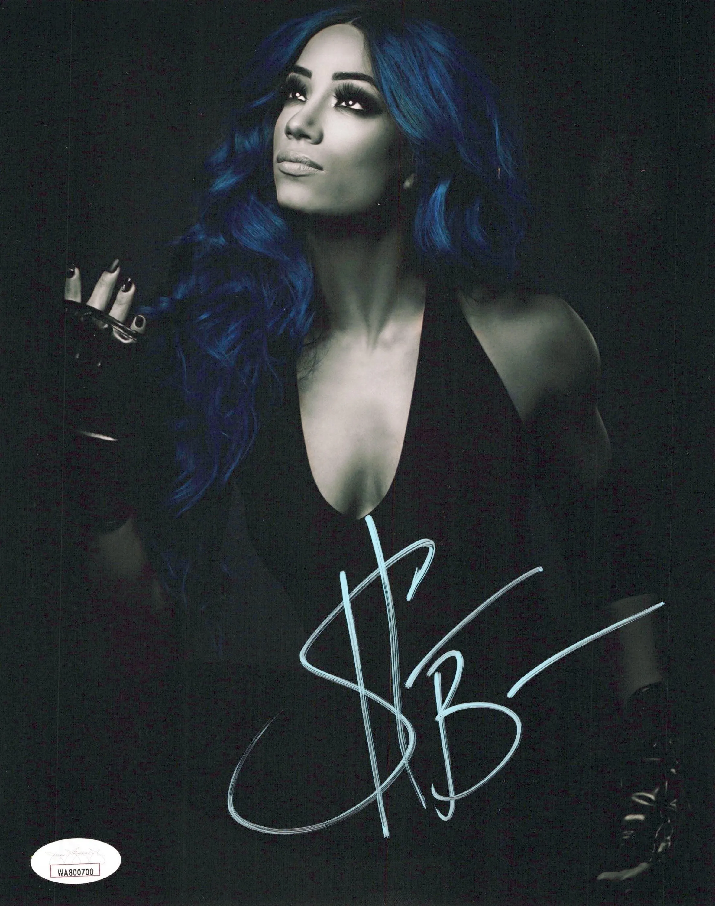 Mercedes Mone Sasha Banks (metallic 8x10) wwe aew njpw  jsa photo signed