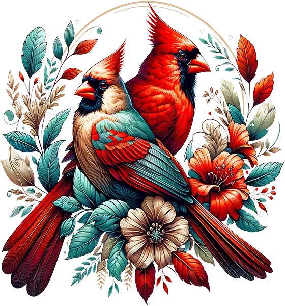 DTF Transfer – Cardinals Flowers Multi Sizes (AN-CA001)