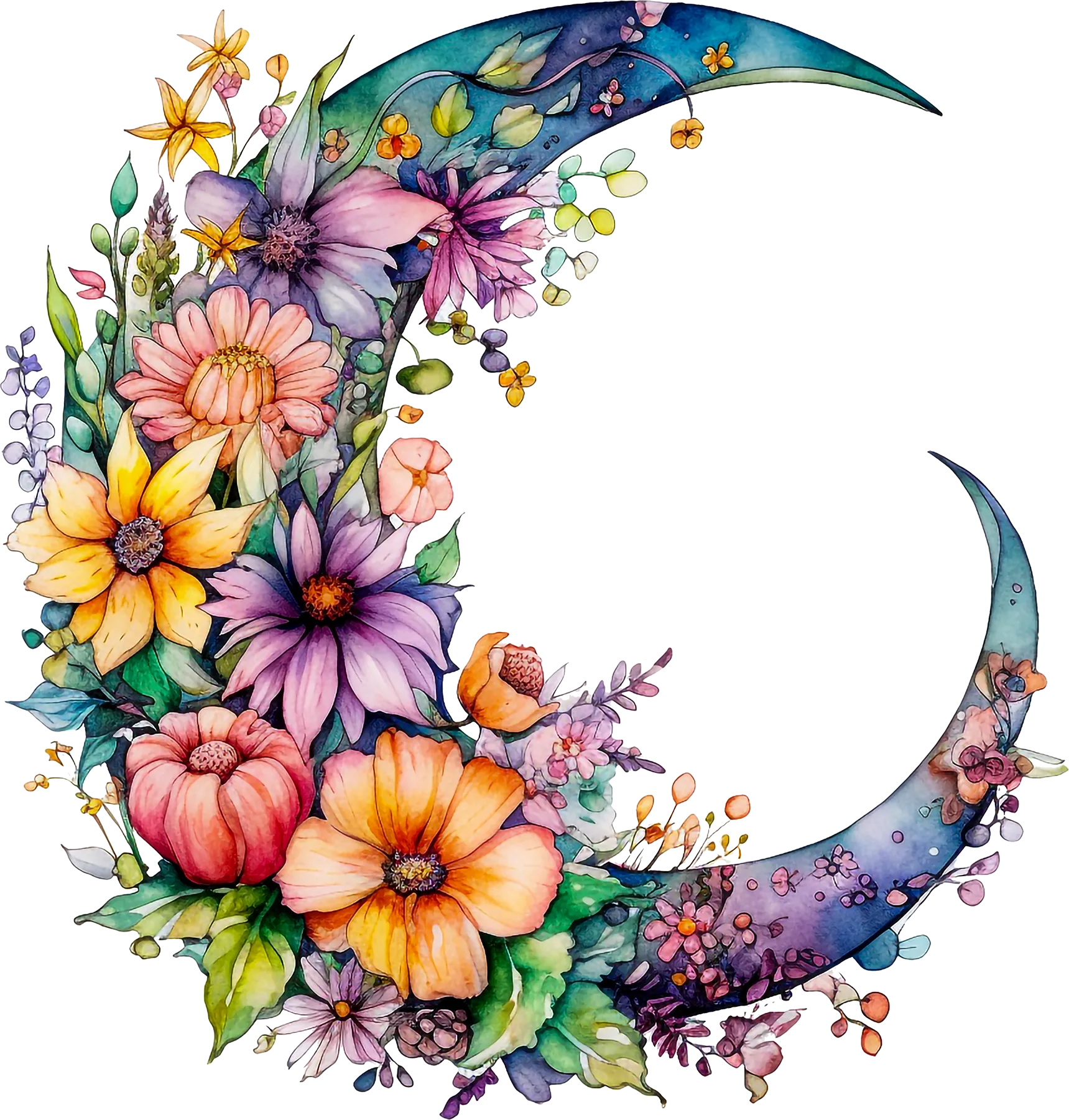 DTF Transfer – Moon Flower Multi Sizes (MN-FL001)