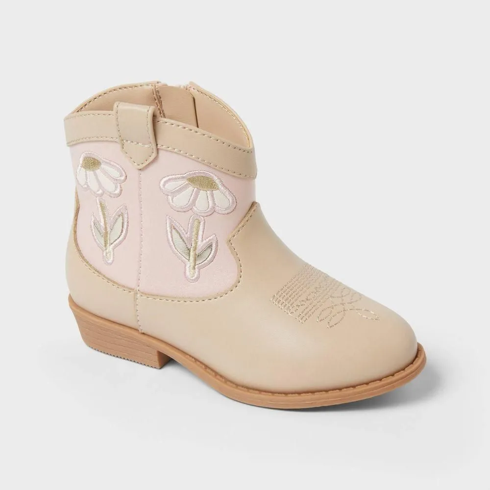 New without Tags - Toddler Xanthe Floral Boots - Cat & Jack Pink 10T