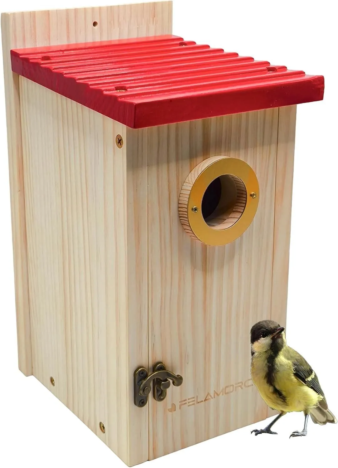 FELAMORC Robuster Nistkasten aus Massivholz – Wetterfestes Vogelhaus für Meisen & kleine Singvögel