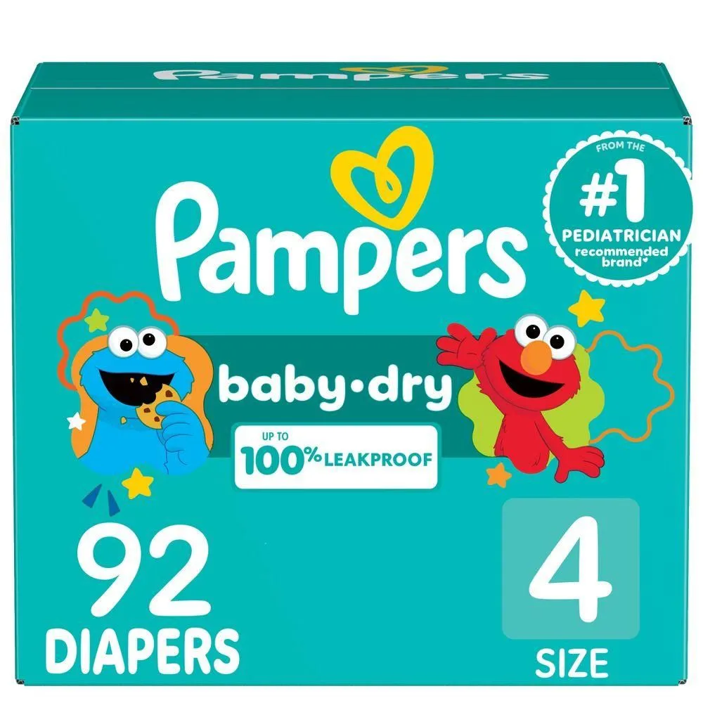 New without Tags - Pampers Baby Dry Diapers Super Pack - Size 4 - 92ct