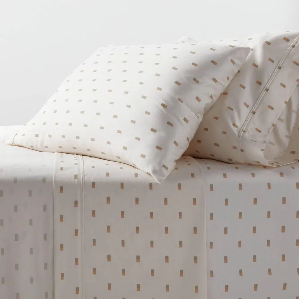 New without box - King 400 Thread Count Performance Sheet Set Ivory/Khaki Ikat Block - Threshold