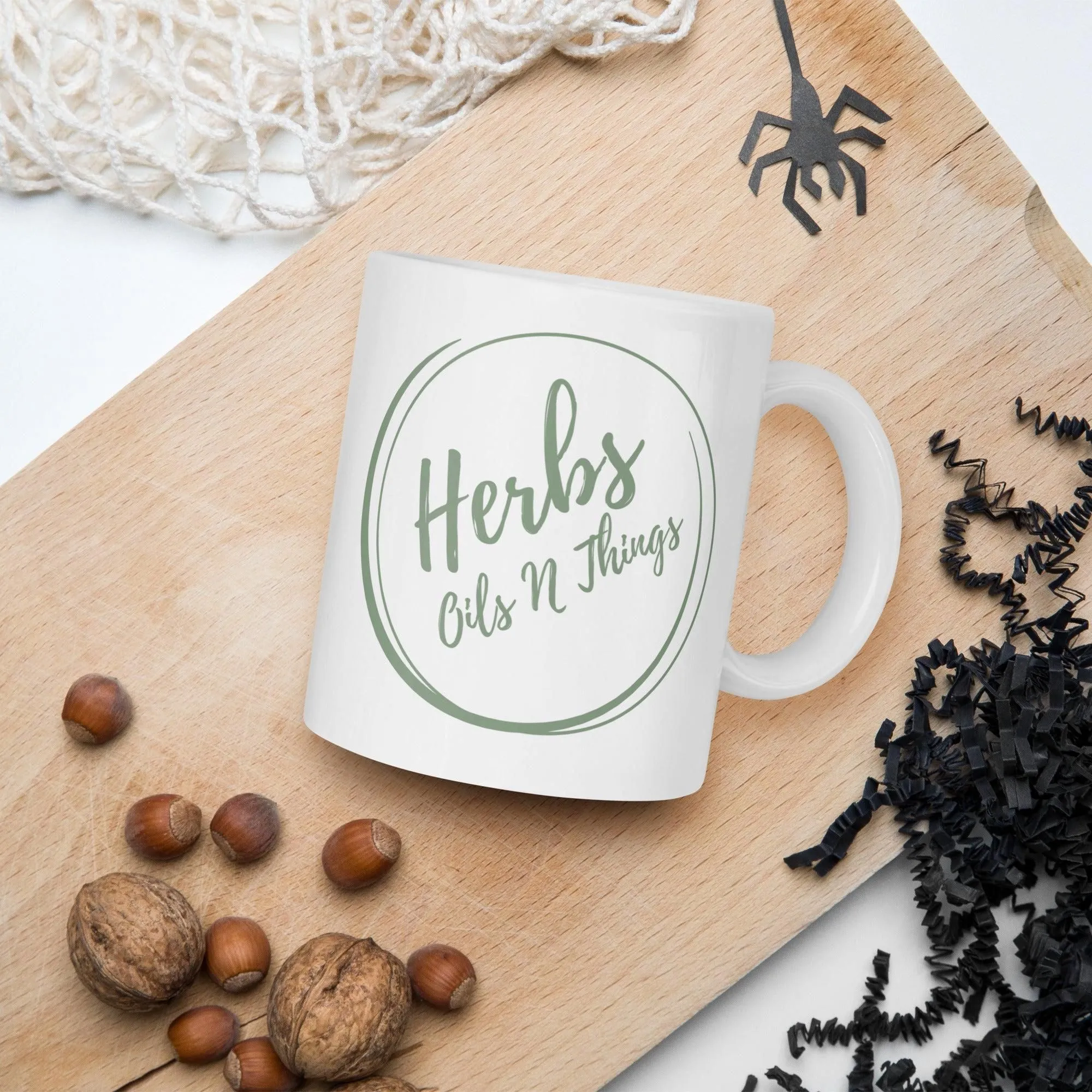 White glossy mug