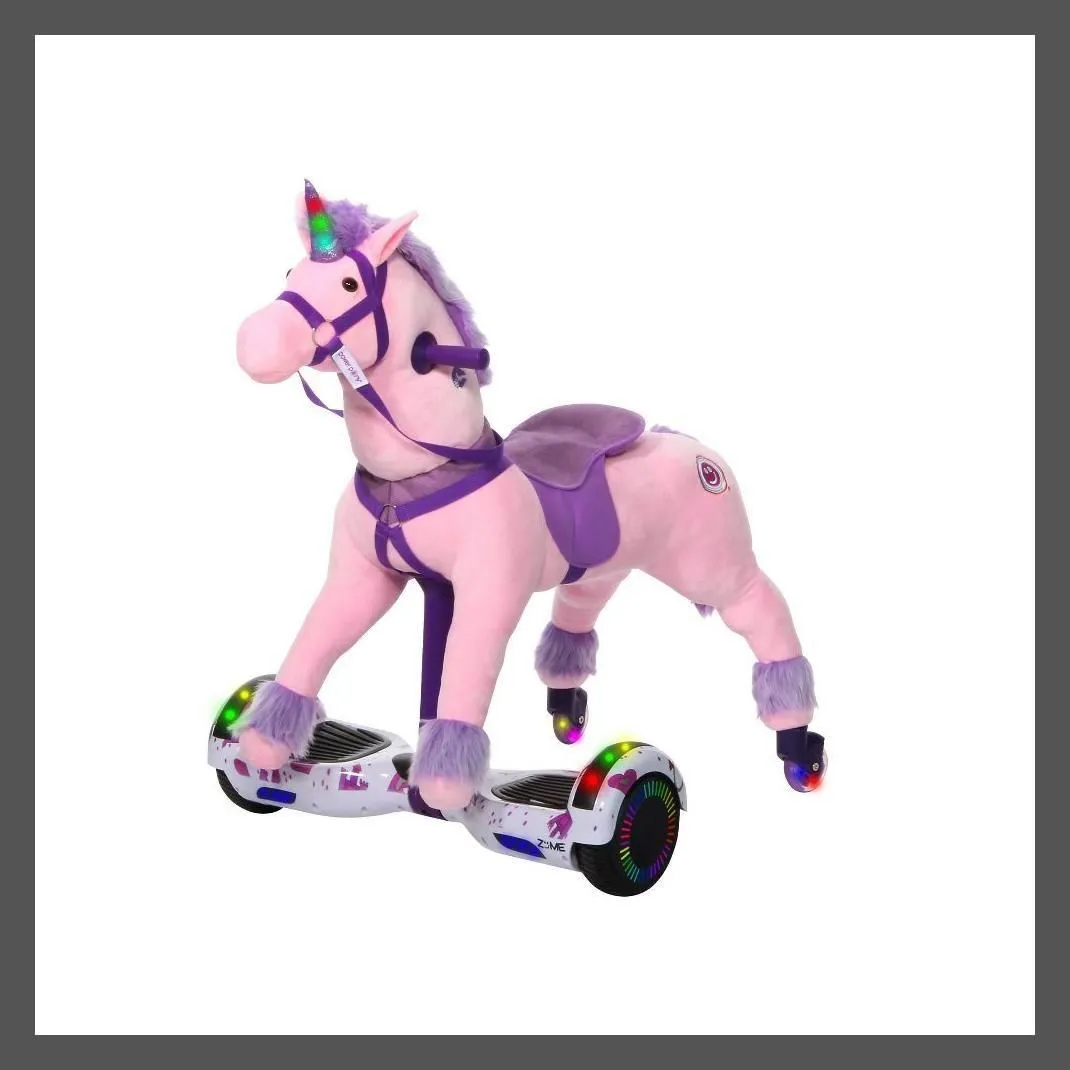 Brand New - Power Pony Ride-On Toy Kids Riding Princess Zume V2 Bluetooth Plush Seat