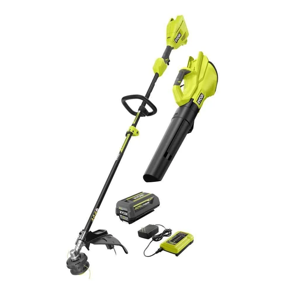Ryobi 40V Cordless Attachment Capable 15" String Trimmer & 550 CFM 120