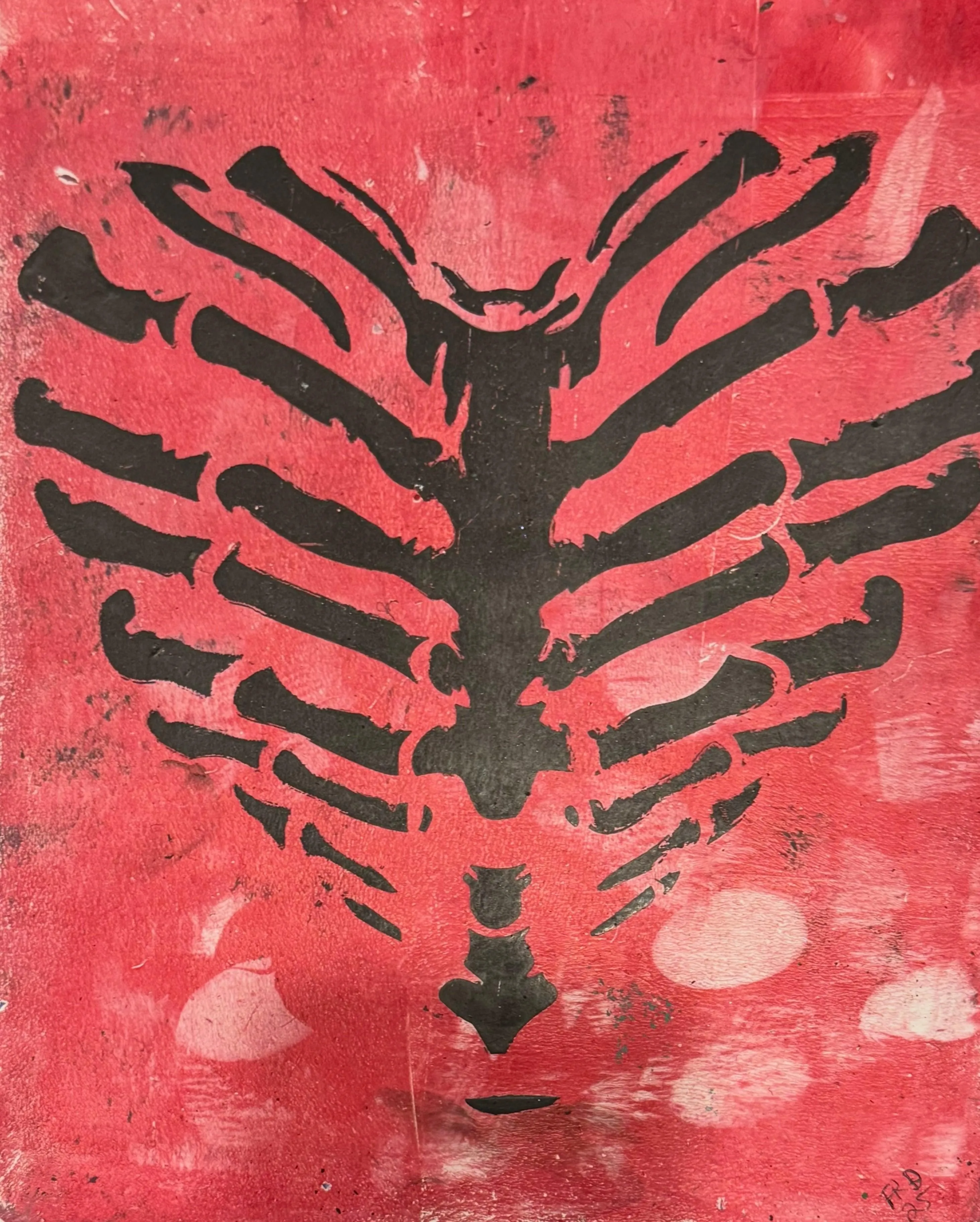 "What Remains" – Original Gelli Plate Print 5x7 Reproduction