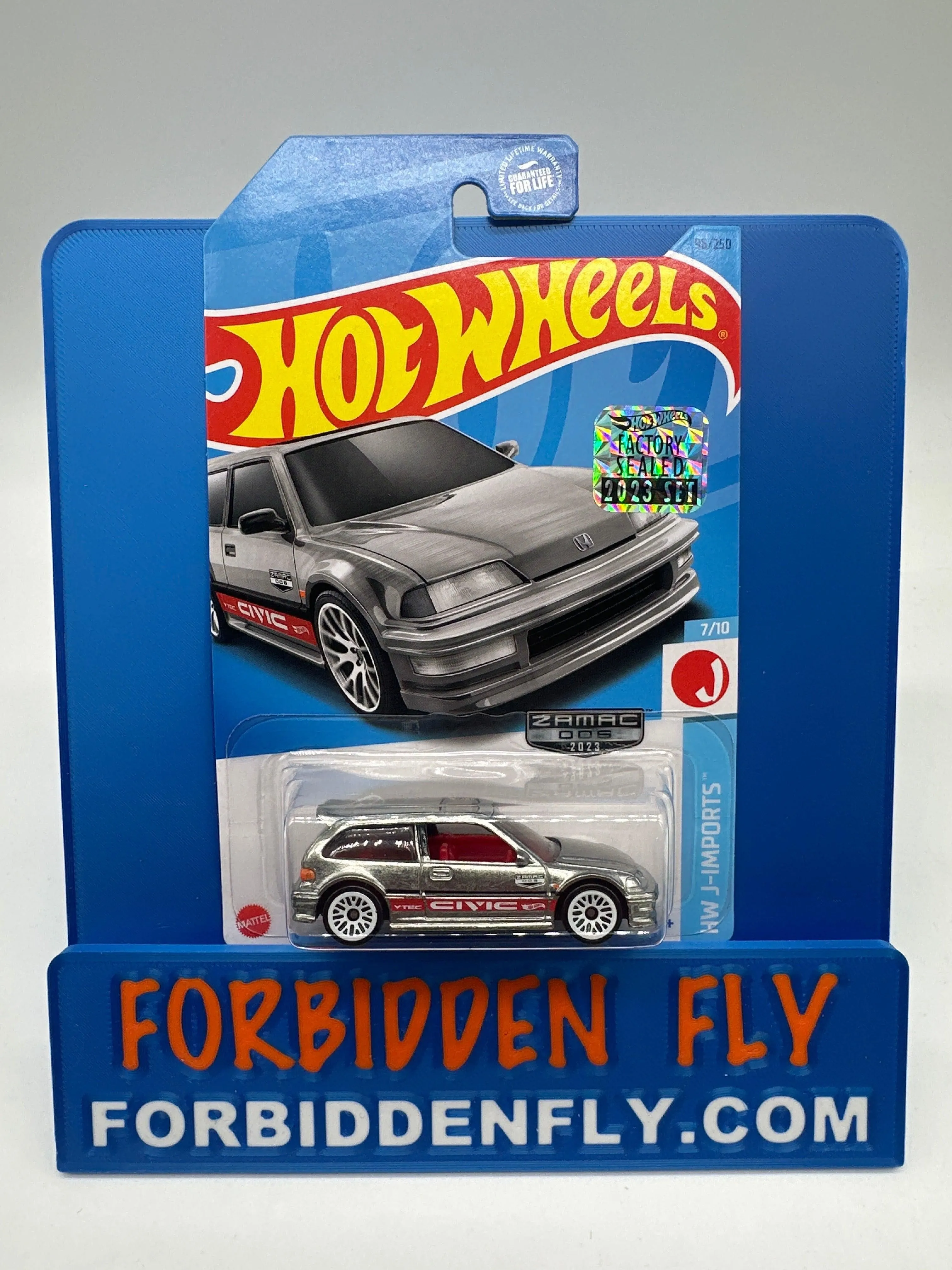 Hot Wheels 2023 H Case - Wal Mart Exclusive Zamac Edition - ‘90 Honda Civic EF - Factory Sticker