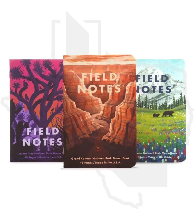Field Notes National Parks FNC-43b - Grand Canyon, Joshua Tree, Mt. Rainer, Graph Paper, 3-Pack