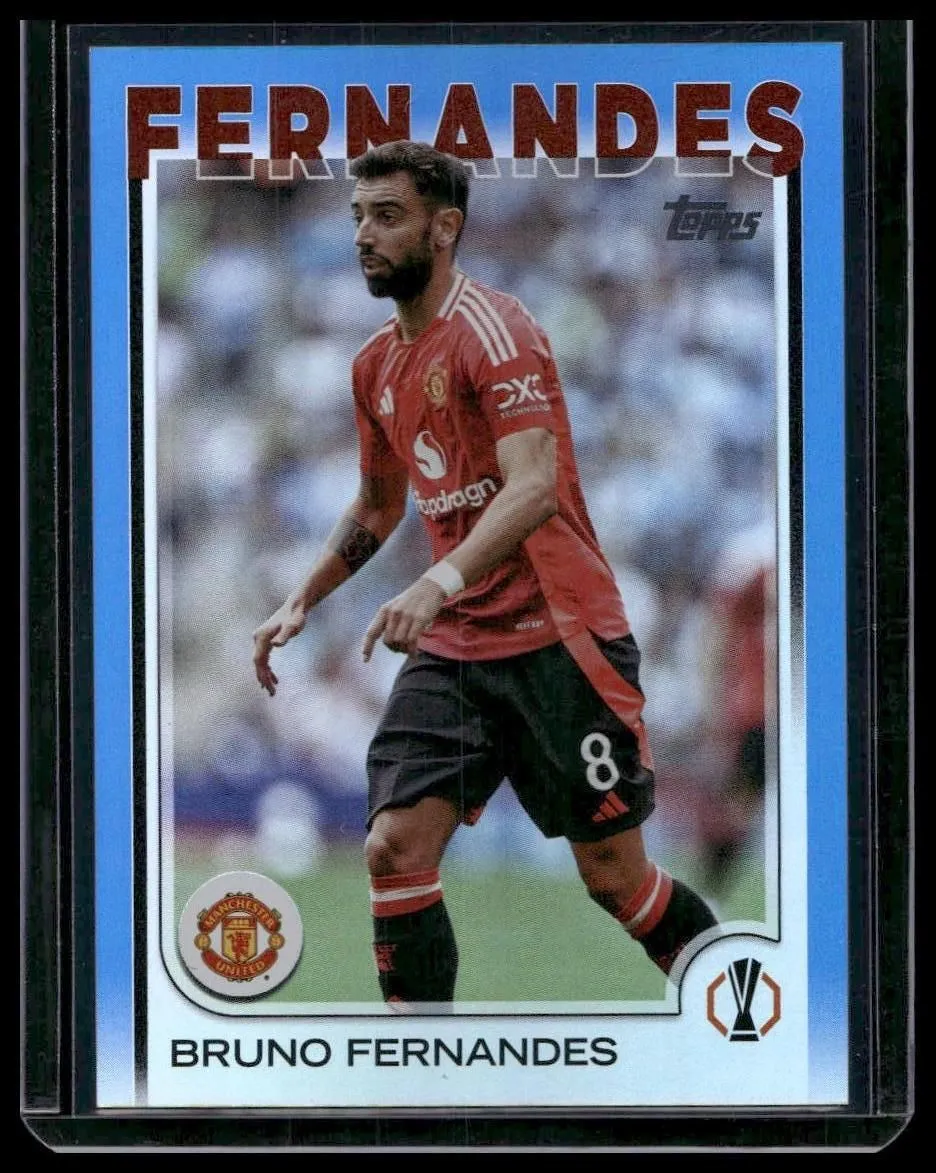 2024-25 Topps UEFA Club Competitions Bruno Fernandes Blue Inferno Foil #/125
