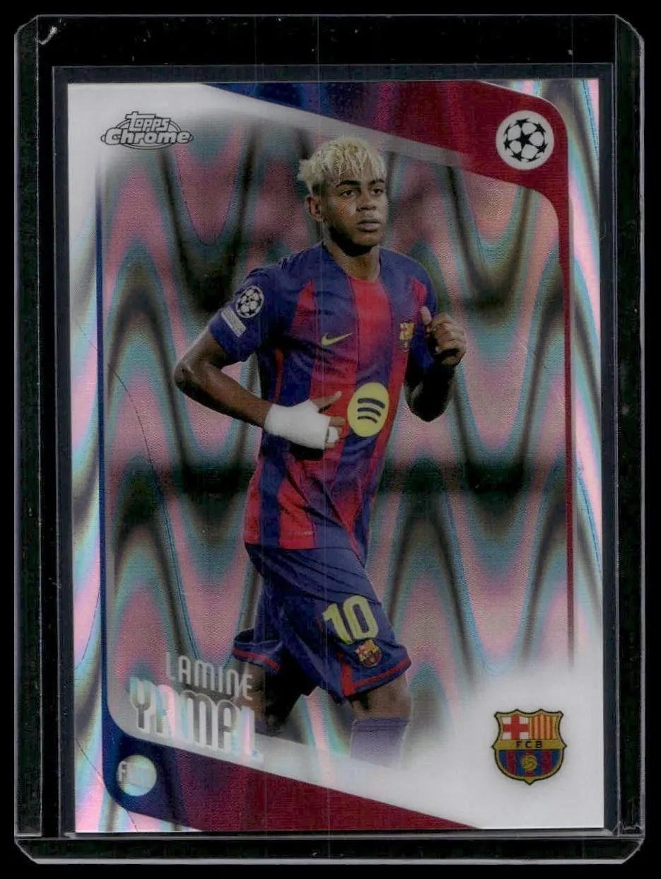2025-26 Topps Chrome UEFA Club Competitions #10 Lamine Yamal Raywave Refractor