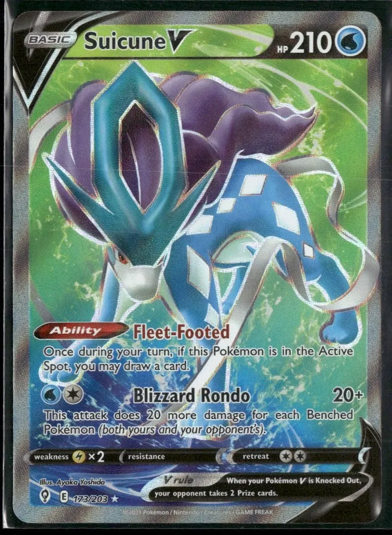 SWSH07: Evolving Skies Suicune V (Full Art) #173/203
